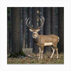 Deer In The Forest 2 Canvas Print