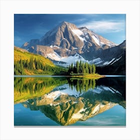 Mountain Reflected In Water Canvas Print