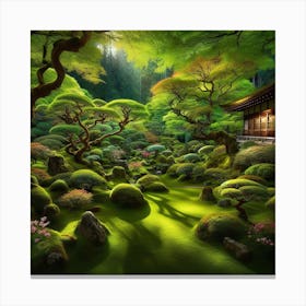 Japanese temple garden 3 Canvas Print