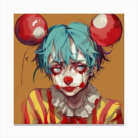 Sad Clown Girl Canvas Print