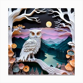 Owl In The Forest 3 Canvas Print