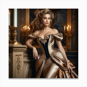 Victorian Woman In A Gown Canvas Print