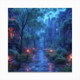 Wet Street Canvas Print