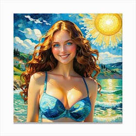 Girl In A Bikinigui 2 Canvas Print