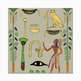 Egyptian Symbols Man Artifact Royal Canvas Print
