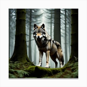 Wolf In The Forest 52 Canvas Print