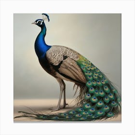 Blue and greenPeacock Canvas Print