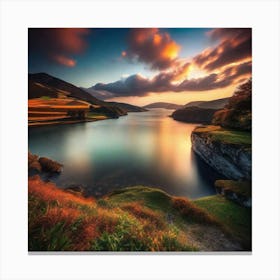 Sunset Over Lake 18 Canvas Print