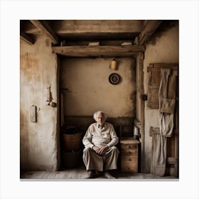 Old Man In A House Canvas Print