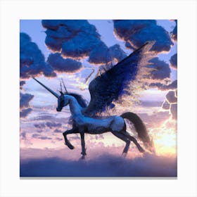Unicorn At Sunset Canvas Print