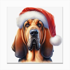 Basset Hound Santa Hat Leinwandbild