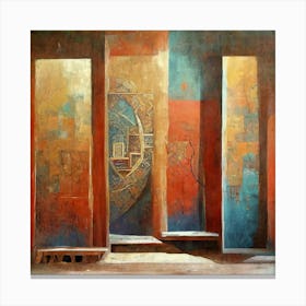 Abstract color panels in the room Canvas Print