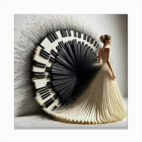 Piano Keys Wedding Dress 2 Canvas Print