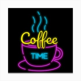 Neon Coffee Time Canvas Print