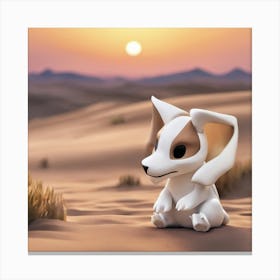 Dog In The Desert Canvas Print