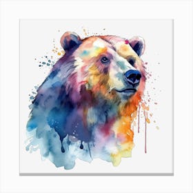 Bear Watercolor Painting Canvas Print