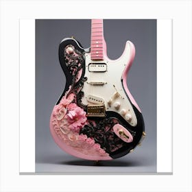 Rhapsody in Pink and Black Guitar Wall Art Collection 10 Canvas Print