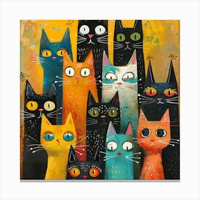 Group Of Cats 14 Canvas Print