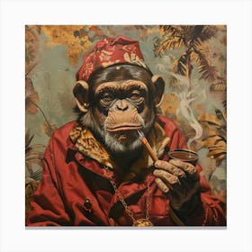 Monkey With A Pipe Canvas Print