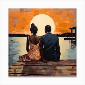 Sunset On The Dock 8 Canvas Print