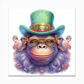 Monkey In Hat 1 Canvas Print