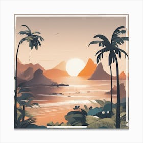 Sunset In The Tropics Canvas Print