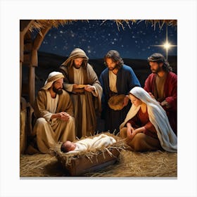Nativity Scene Canvas Print