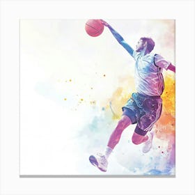 Basketball Player In The Air Canvas Print