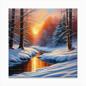 Sunset In The Woods 2 Canvas Print