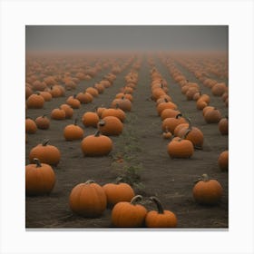 Pumpkins In The Field 1 Canvas Print