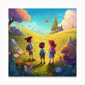 Children In The Garden Canvas Print