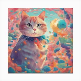 Cat In Flowers 3 Canvas Print