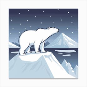Polar Bear On Ice Canvas Print