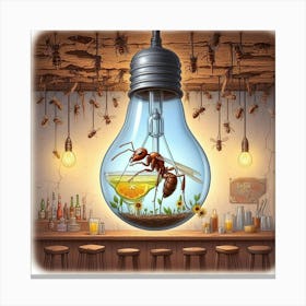 Ant In A Light Bulb Canvas Print