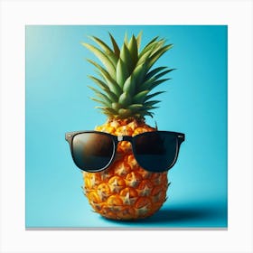 Pineapple With Sunglasses Canvas Print