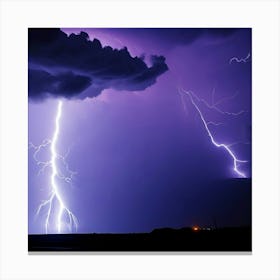 Purple lightning storm Canvas Print