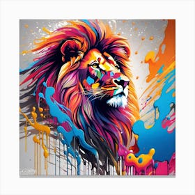 Colorful Lion 2 Canvas Print