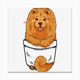 Pocket Cute Chow Chow Puppy Dog Canvas Print