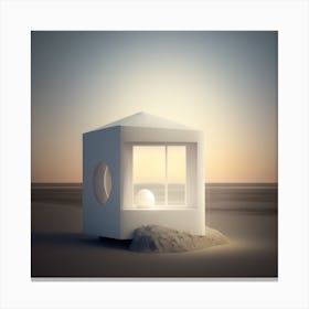 House On The Beach Shore Canvas Print