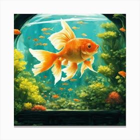 Goldfish In The Aquarium Canvas Print