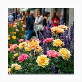 London Flower Market Canvas Print