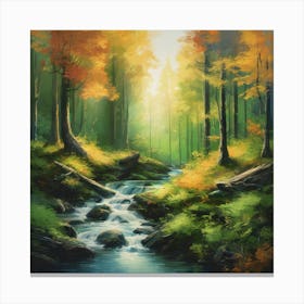 Stream In The Forest 1 Canvas Print