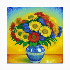 Sunflowers In A Vase Canvas Print