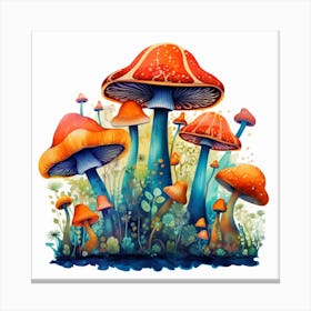 Colorful Mushrooms 6 Canvas Print