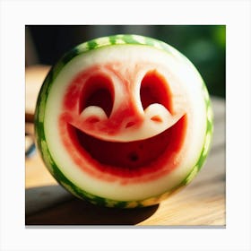 Smiley Watermelon 2 Canvas Print