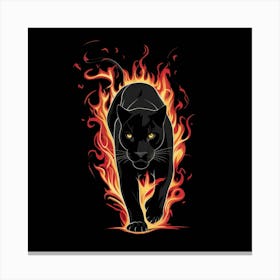 Panther In Flames Canvas Print