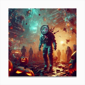 Cyborg Halloween Getogether Canvas Print