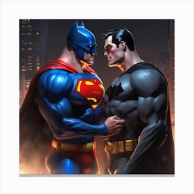 Batman And Superman Canvas Print