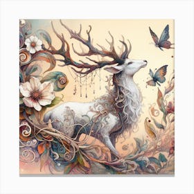 A white stag 1 Canvas Print
