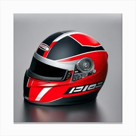 Red And Black Racing Helmet Canvas Print